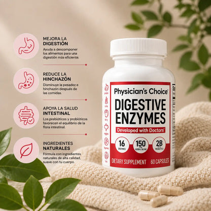 WHITE Enzimas digestivas para la hinchazón