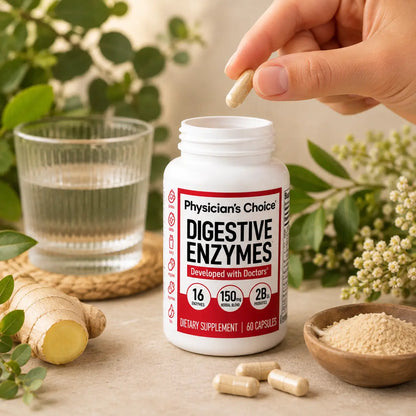 WHITE Enzimas digestivas para la hinchazón